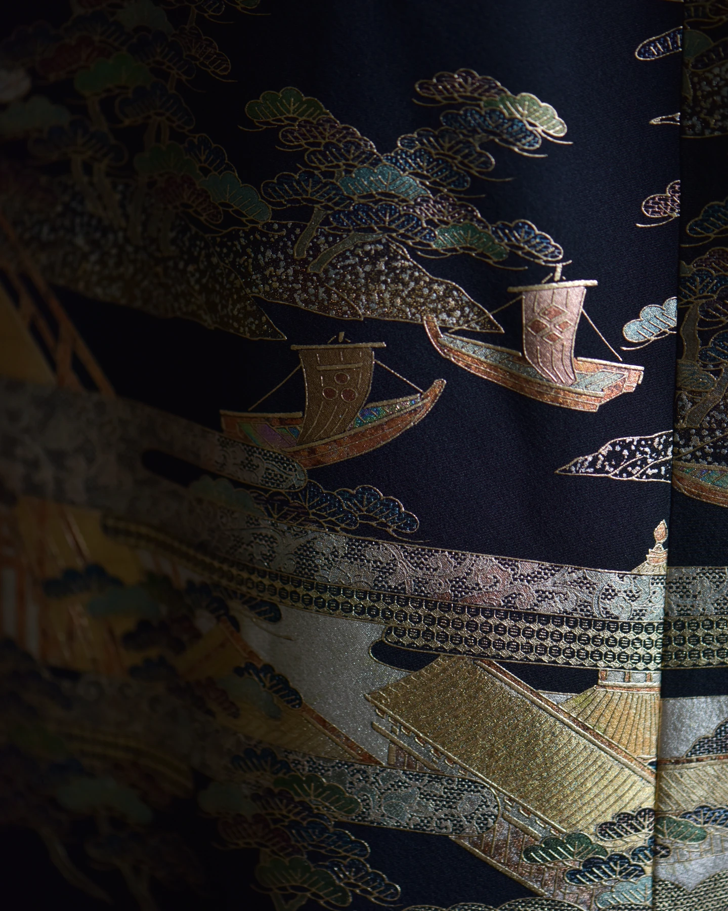 Landscape Motif Long Artwear — Detail