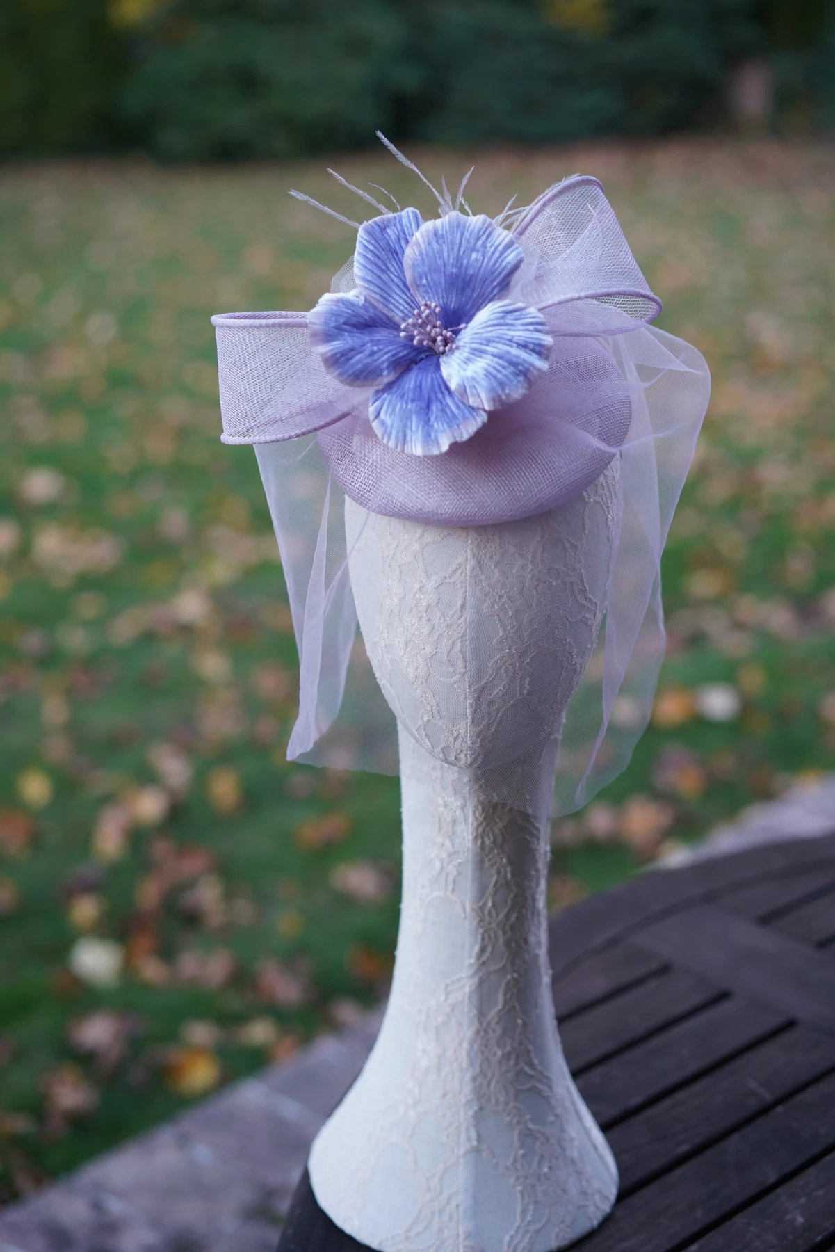Lavender Floral Headpiece — Side view